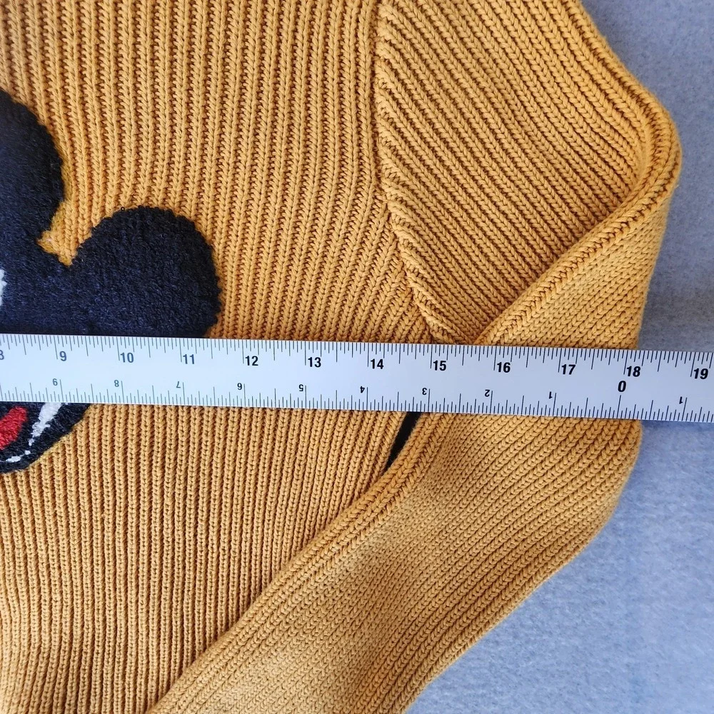 Disney x Forever 21 Mickey Mouse Yellow Crop Ribbed Sweater Turtleneck Sz S - Picture 7 of 8